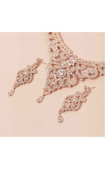 Ladies' Beautiful Alloy With Irregular Cubic Zirconia Jewelry Sets For Bride