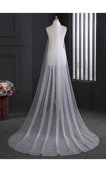 One-tier Cut Edge Cathedral Bridal Veils