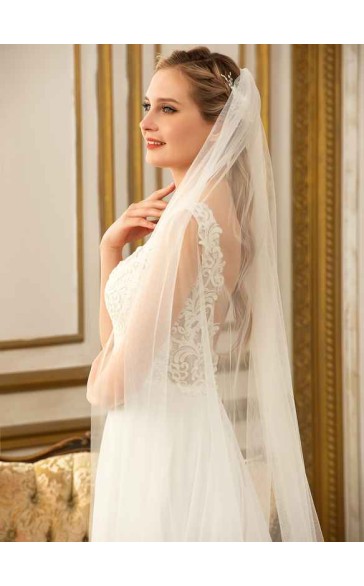 One-tier Cut Edge Cathedral Bridal Veils