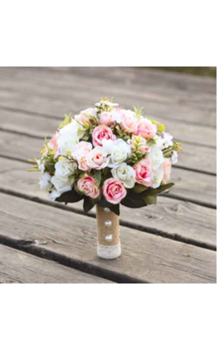 Round Silk Flower Bridal Bouquets -