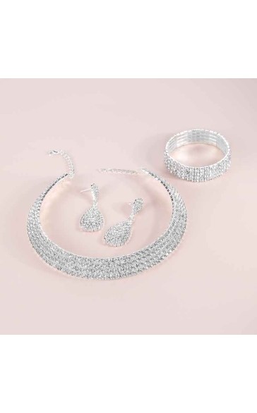 Ladies' Shining Alloy With Irregular Cubic Zirconia Jewelry Sets