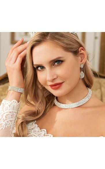 Ladies' Shining Alloy With Irregular Cubic Zirconia Jewelry Sets