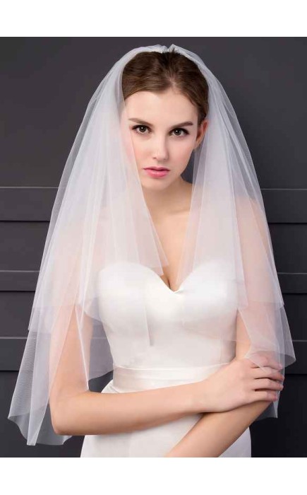 Two-tier Cut Edge Elbow Bridal Veils