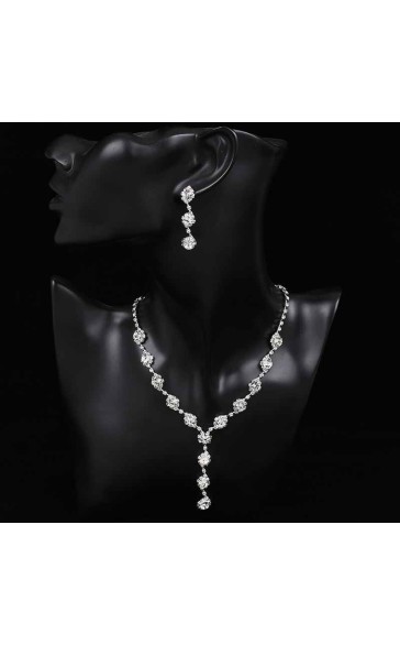 Ladies' Pretty Alloy With Irregular Cubic Zirconia Jewelry Sets