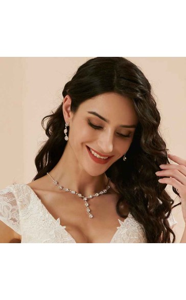 Ladies' Pretty Alloy With Irregular Cubic Zirconia Jewelry Sets