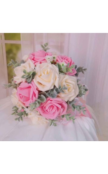 Classic Round Foam Bridal Bouquets (Sold in a single piece) - Bridal Bouquets