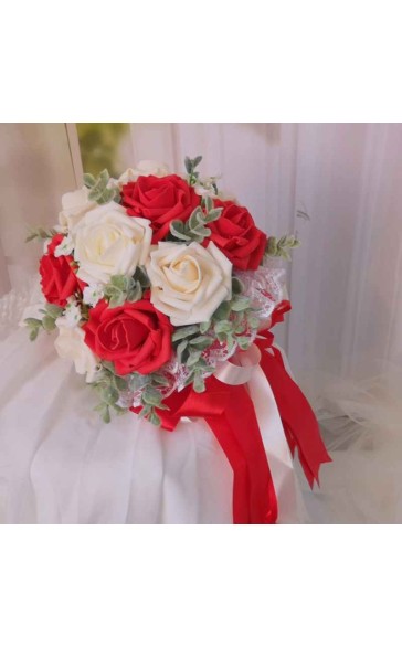 Classic Round Foam Bridal Bouquets (Sold in a single piece) - Bridal Bouquets