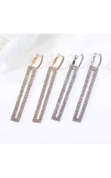 Ladies' Elegant Alloy With Irregular Rhinestone Earrings