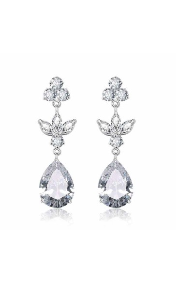 Ladies' Beautiful Alloy With Irregular Cubic Zirconia Earrings