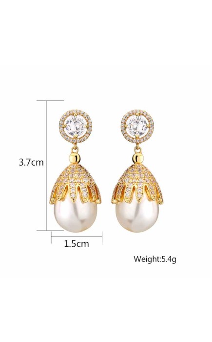 Ladies'/Couples' Elegant/Beautiful/Fashionable/Classic/Simple Alloy With Oval Pearl Earrings