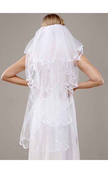 Four-tier Waltz Bridal Veils With Ribbon
