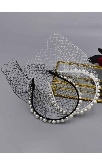 One-tier Birdcage Veils With Beading