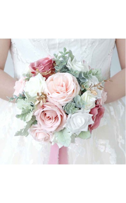 Round Foam/Silk Flower Bridal Bouquets -