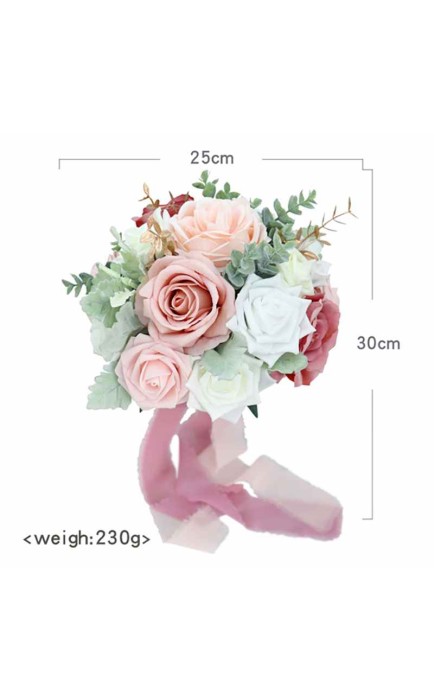 Round Foam/Silk Flower Bridal Bouquets -