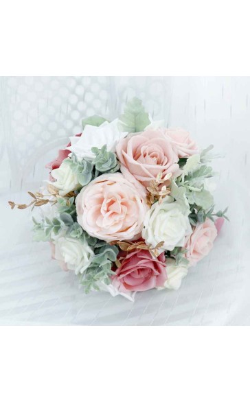 Round Foam/Silk Flower Bridal Bouquets -