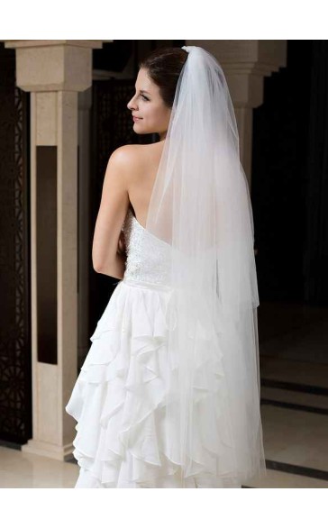 Two-tier Cut Edge Waltz Bridal Veils
