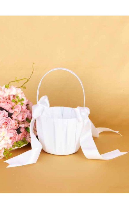 Satin With Bow Flower Basket