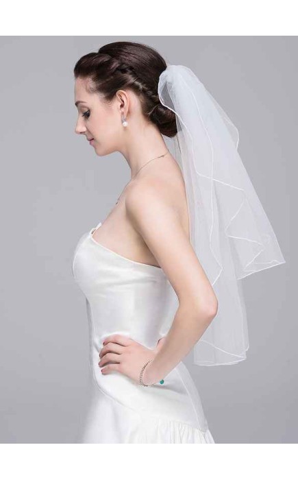 Two-tier Pencil Edge Elbow Bridal Veils